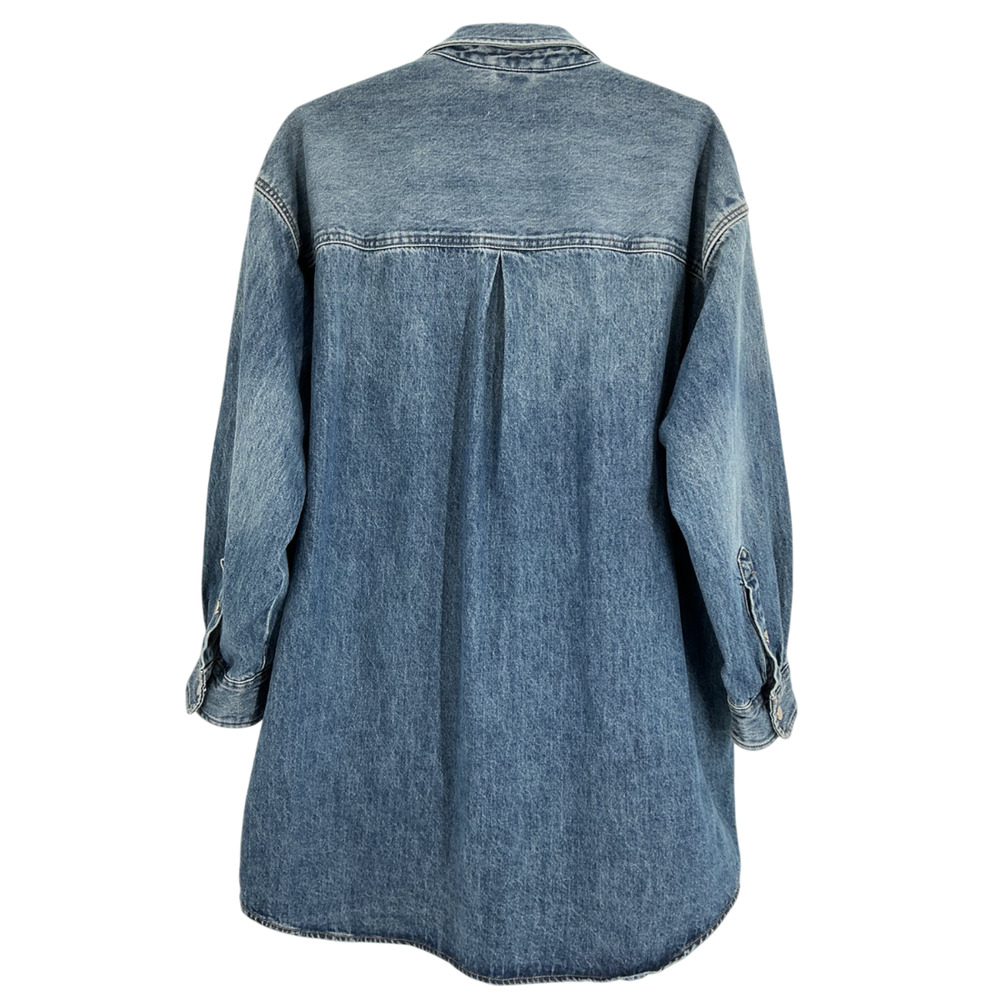 Pistola Denim Oversized Blue Elle Shirtdress Size L - Picture 3 of 4